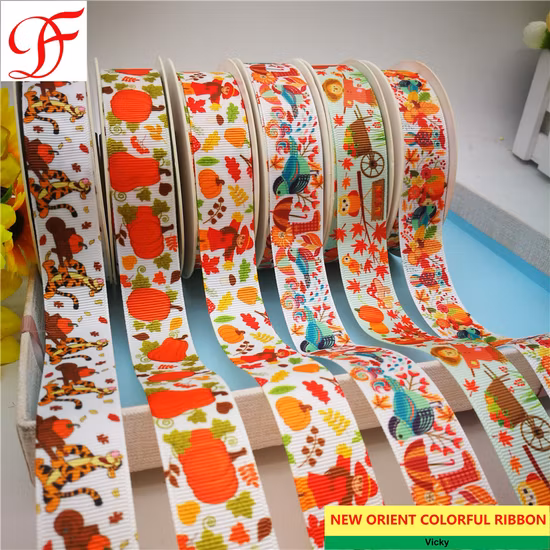 Produzione Vendita calda OEM Stampa a trasferimento termico personalizzata Grosgrain/raso Petersham, organza/nastro trasparente per fiocchi/decorazioni/Corea/Natale