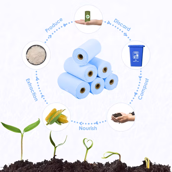 Lettiera per gatti Smaltimento di cacca di cane Sacchetti per cacca di cane biodegradabili con amido di mais